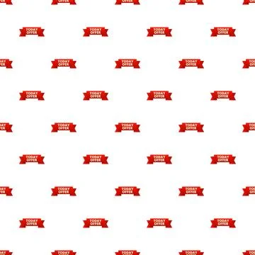 Today offer red ribbon pattern promoting daily marketing sales イラスト素材