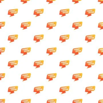 Today offer tags creating seamless marketing pattern Stockillustratie