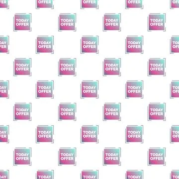 Today offer text button seamless pattern graphic Stock Illustration