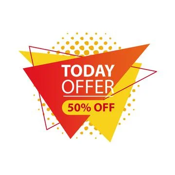Today offer in triangles label vector design Stock Illustration