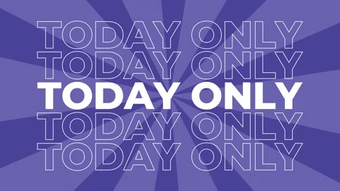 Today only 2D typography text animation graphics with spiral coloured digital Video stock 340546573