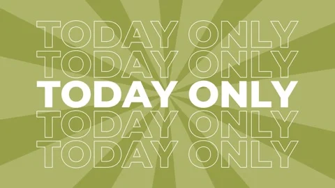 Today only 2D typography text animation graphics with spiral coloured digital Video stock 340546579