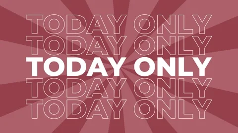 Today only 2D typography text animation graphics with spiral coloured digital Video stock 340546623
