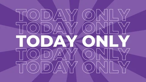 Today only 2D typography text animation graphics with spiral coloured digital Video stock 340546632