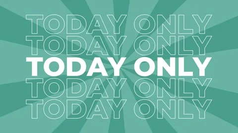 Today only 2D typography text animation graphics with spiral coloured digital Video stock 340546663