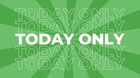 Today only 2D typography text animation graphics with spiral coloured digital Video stock 340547080