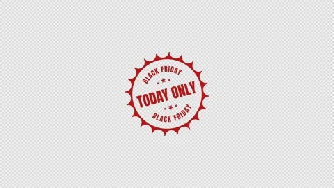 Today Only Animated Black Friday Badge Alpha Channel Transparent Background Stock Footage 319895197