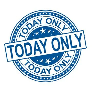 Today only. stamp. blue round grunge vintage today only sign Stock Illustration