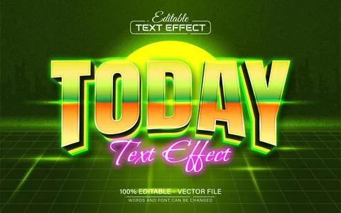 Today retro style text effect editable Stock Illustration