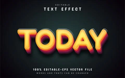 Today text, editable text effect Illustrazione stock
