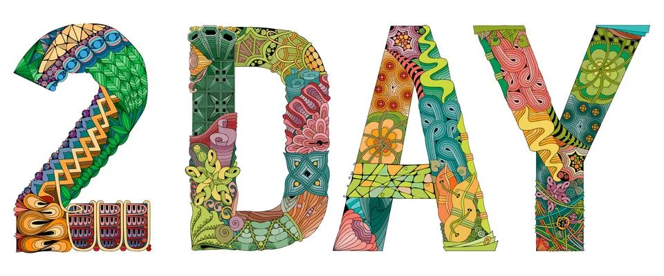 Today zentangle. Vector decorative object for decoration Stock Illustration