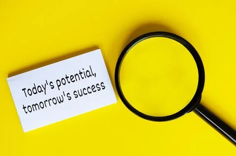 Today's potential text on white notepad. Motivational and inspirational concept Foto stock