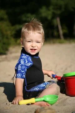 Toddle at beach Stock Photos