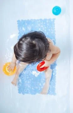 Toddler in the bath Stock Photos