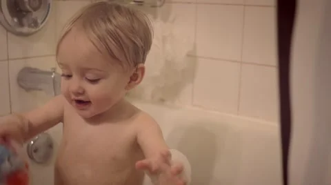Toddler at Bathtime Stock Footage 59121859