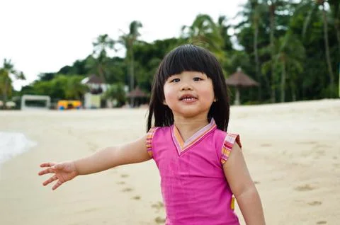 Toddler at the beach Stock Photos