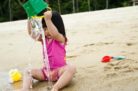 Toddler at the beach Stock Photos