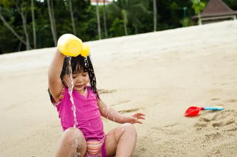 Toddler at the beach Stock Photos