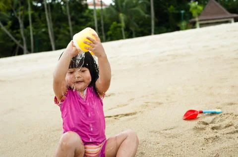 Toddler at the beach Stock Photos