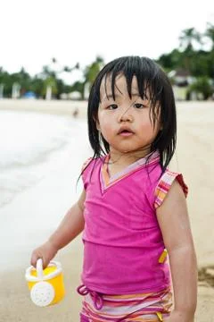 Toddler at the beach Stock Photos