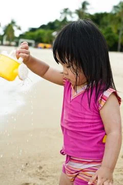 Toddler at the beach Stock Photos