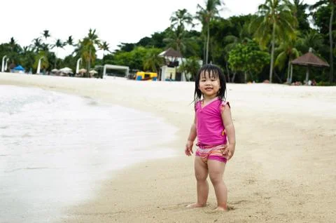 Toddler at the beach Stock Photos