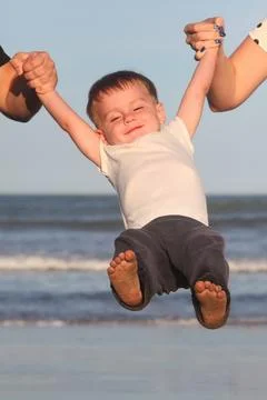 Toddler on the beach Stock Photos