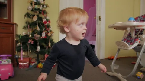 Toddler Boy Funny Dancing Stock Footage 123312797