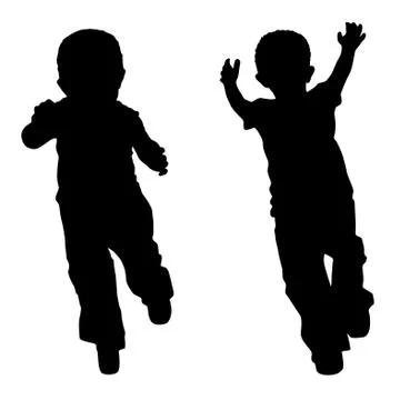 Toddler boys playing Stock Illustration