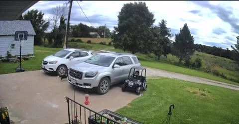 Toddler Commits Hit and Run on Electric Golf Cart, Philadelphia, Missouri, USA - Stock Footage 338353248