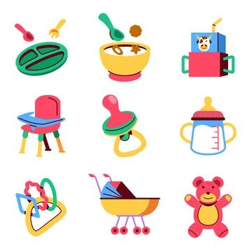 Toddler Cute Things Stock Illustration