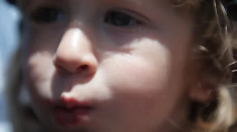 Toddler eats rasberries Stock Footage 35728455