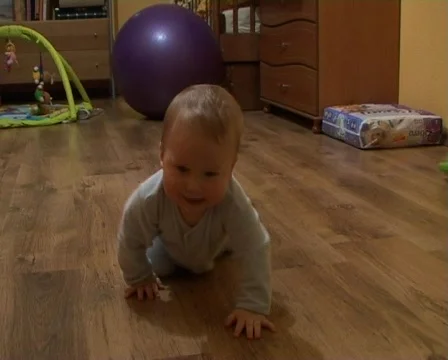 Toddler: happy crawling Stock Footage 513878