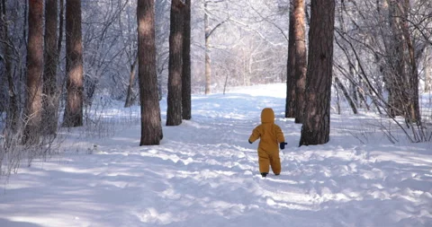 Toddler having an adventure in the forest Stock Footage 149076046