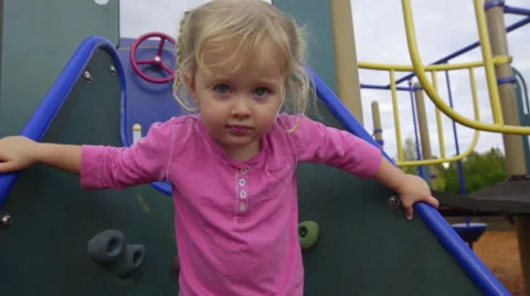 Toddler loves the camera Stock Footage 58408577