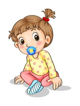 A toddler with a pacifier Illustrazione stock