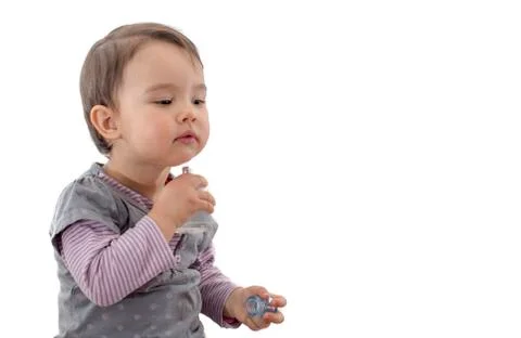 Toddler with perfume Stock Photos