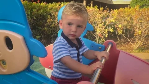 Toddler at the playground Stock Footage 71352748