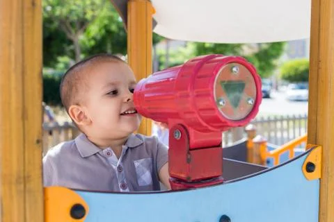 Toddler at playground Stock Photos