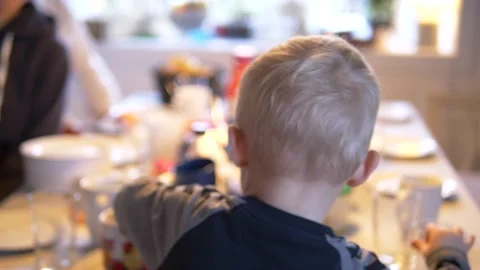 Toddler playing before dinner Video stock 145854845