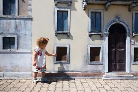 Toddler playing summer Фото