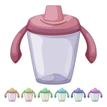 Toddler sippy cup cartoon vector graphic Stock Illustration