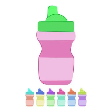 Toddler sippy cup vector cartoon graphic Stock Illustration