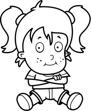 Toddler Sitting Stock Illustration