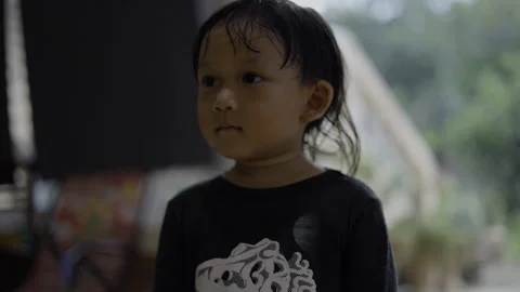 Toddler Standing And Looking At Something Intently Stock Footage 339642258