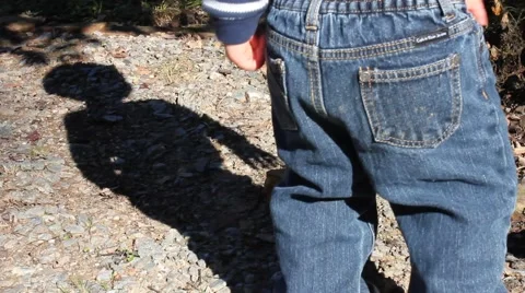 Toddler standing outside Stock Footage 44447866