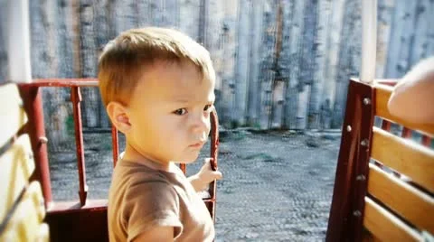 Toddler on a train Stock Footage