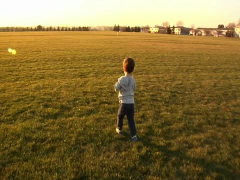 Toddler walking in park Видео 20495943