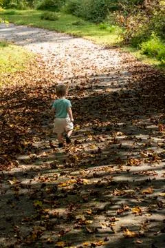 Toddling Along in the Fall Stock Photos