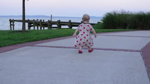 Toddling by the water 스톡 동영상 212984402